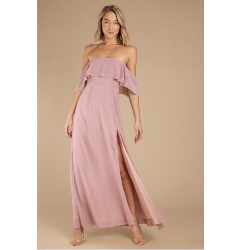 Nwt Tobi Into You Mauve Ruffle Top Maxi Dress